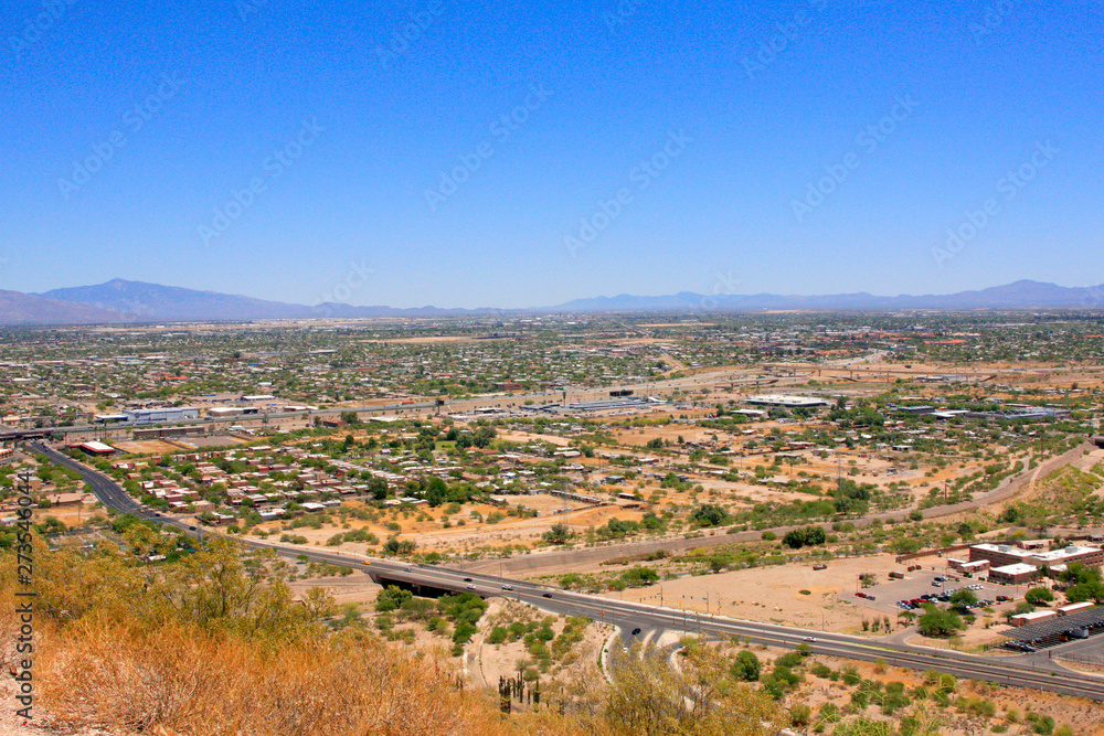 View of Tucson AZ in various directions from atop of 