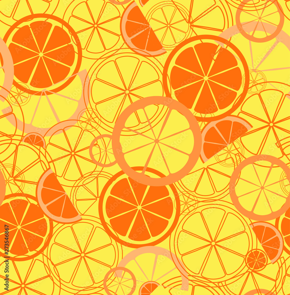 seamless pattern with oranges slice
