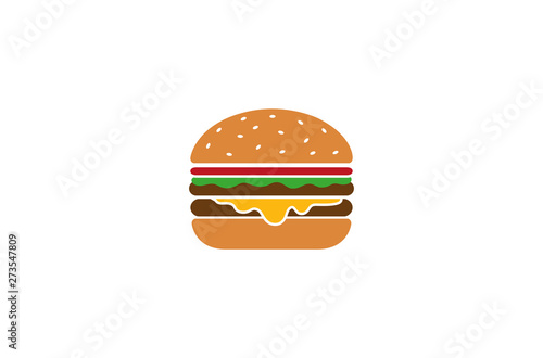 Creative Burger Logo Design Symbol Vector Illustration