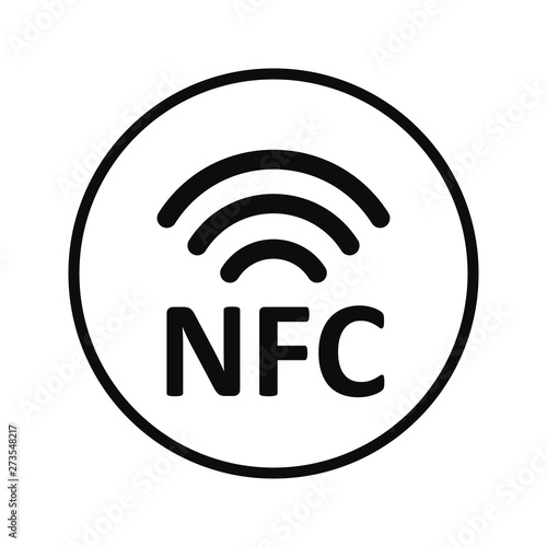 NFC payment technology icon. Near field communication concept, fast payment symbol - vector for stock photo