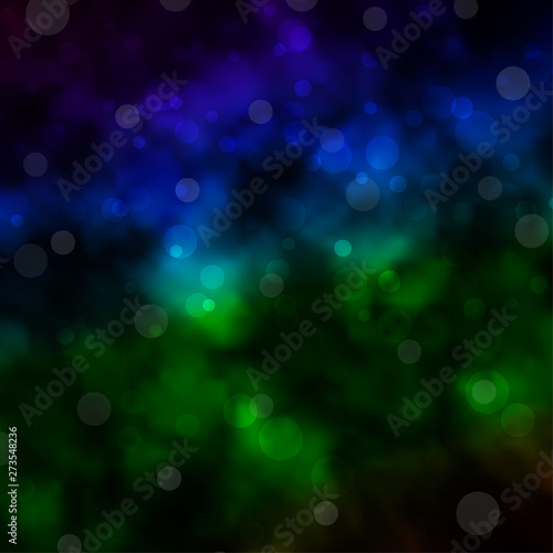 Dark Blue, Green vector background with circles.