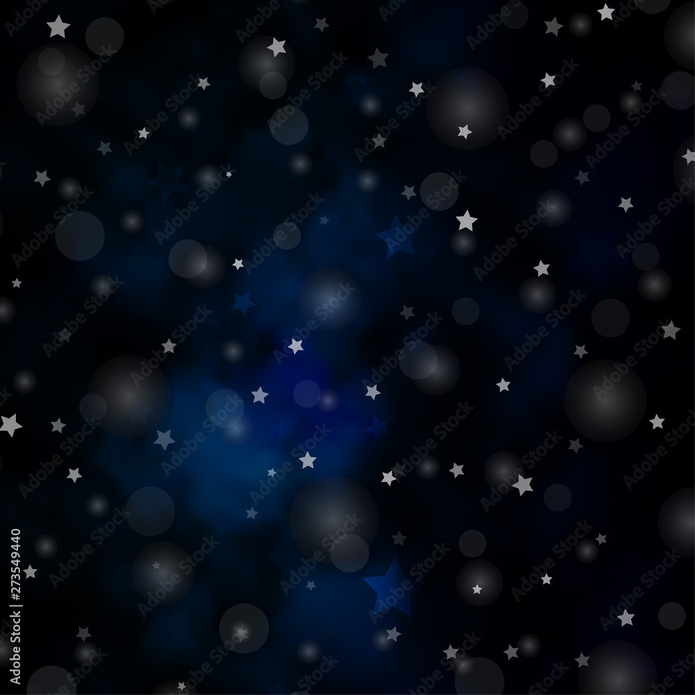 Dark BLUE vector texture with circles, stars. Dark BLUE vector texture with circles, stars.