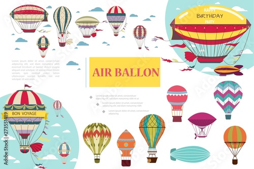 Flat Hot Air Balloons Composition