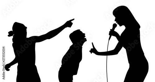 Female singer and fans