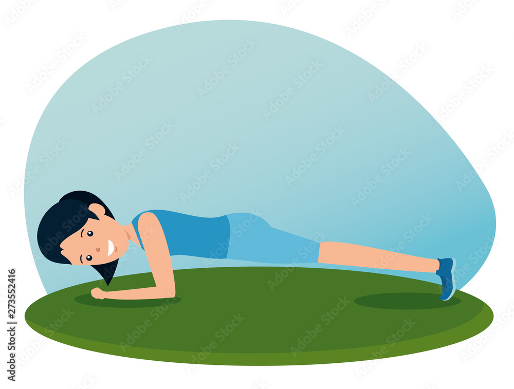 girl training plank fitness activity