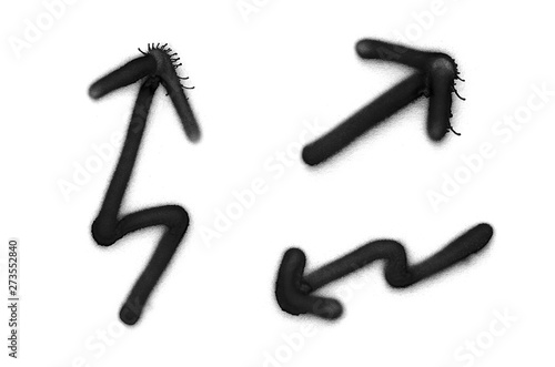 Graffiti lighting signs sprayed on white isolated background