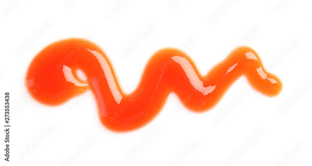 Tasty tomato sauce isolated on white, top view Tasty tomato sauce isolated on white, top view
