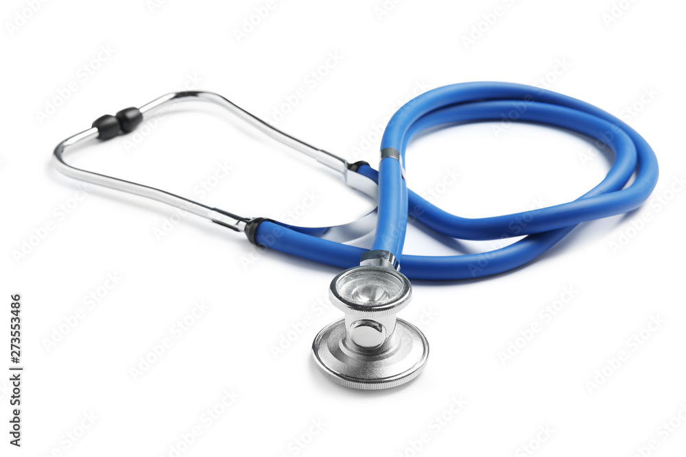 Modern stethoscope isolated on white. Medical tool Modern stethoscope isolated on white. Medical tool