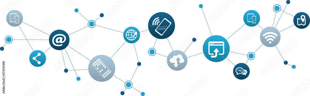 mobile communication / social media concept - vector illustration mobile communication / social media concept - vector illustration