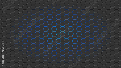 Hexagon texture. Blue light. Vector illustraton.
