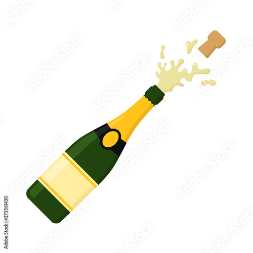  Champagne shot illustration. Vector. Isolated.