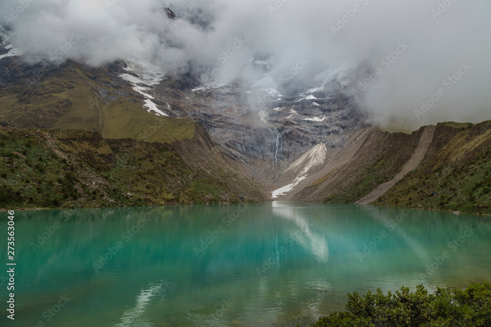 Humantay lake in Peru on Salcantay mountain in the Andes Humantay lake in Peru on Salcantay mountain in the Andes