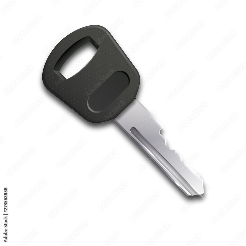 Safety-deposit box key. Black and silver color Safety-deposit box key. Black and silver color