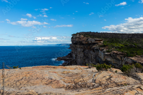 View of Cliffs and Sea from The Coast Track, Royal National Park, Sydney, Australia