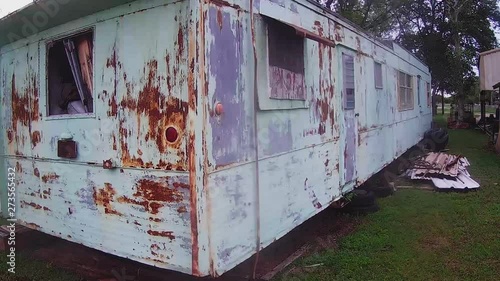 Dilapidated Old Mobile Home- People In Poverty