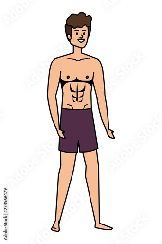 young man with swimsuit avatar character