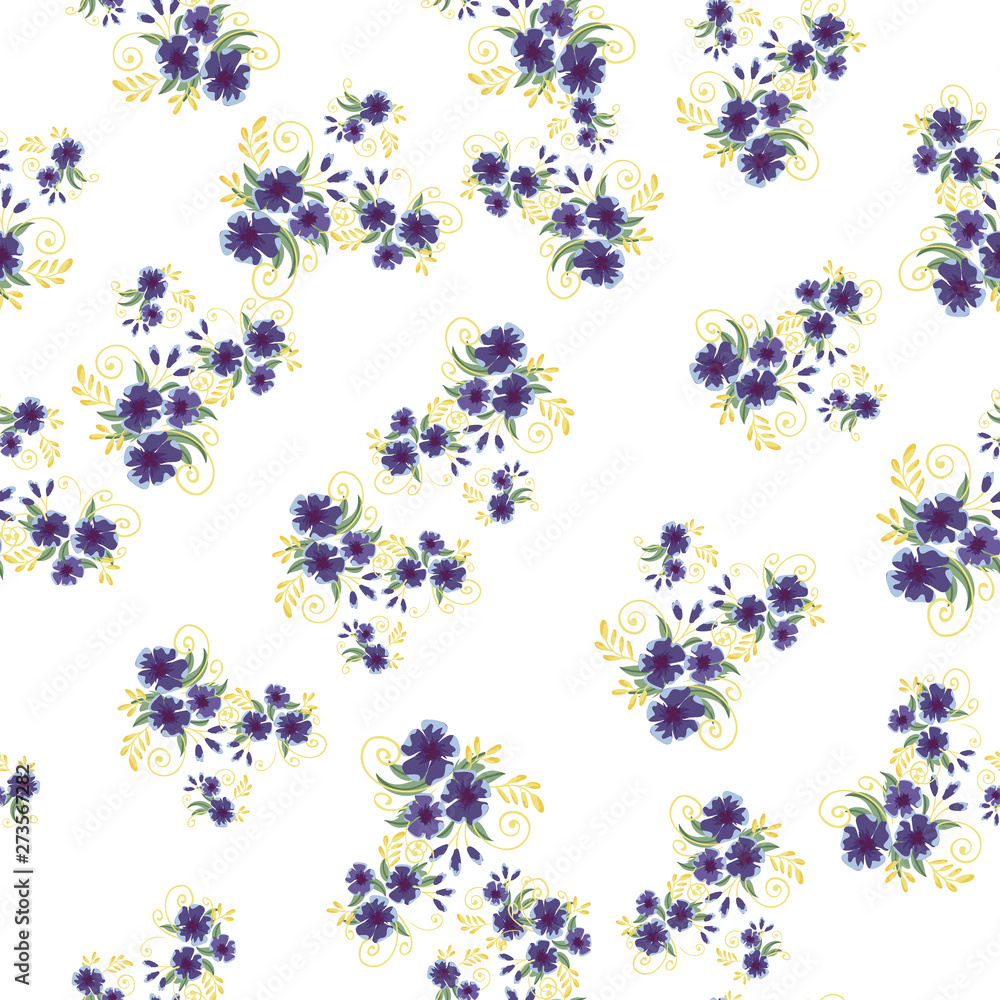 Fototapeta premium Flower vector. Romantic floral surface design. Spring landscape.