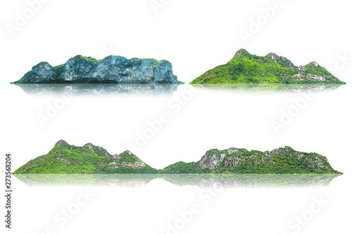 Many mountains, naturally on a white background