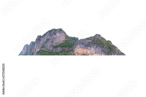 Natural mountains on a white background