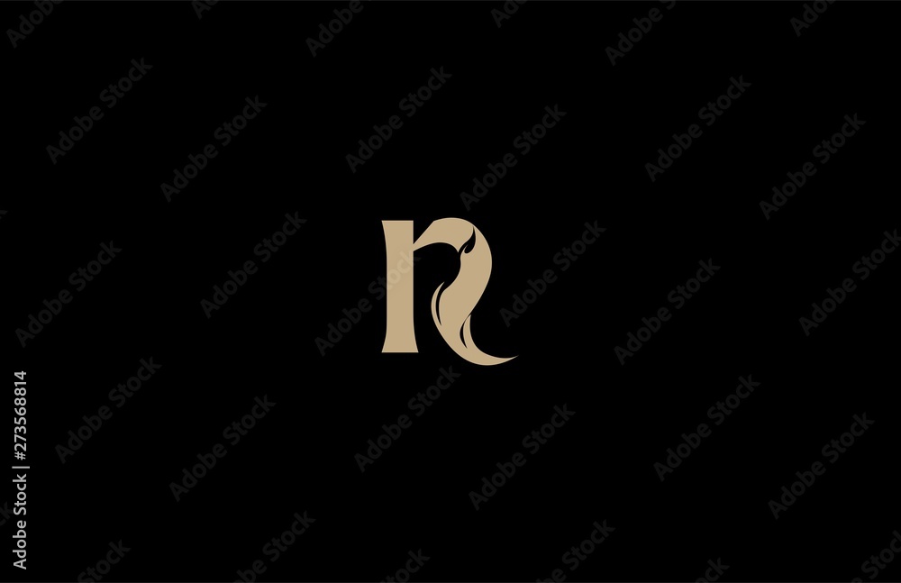 Letter R lowercase elegant gold flame swoosh monogram logo design Letter R lowercase elegant gold flame swoosh monogram logo design