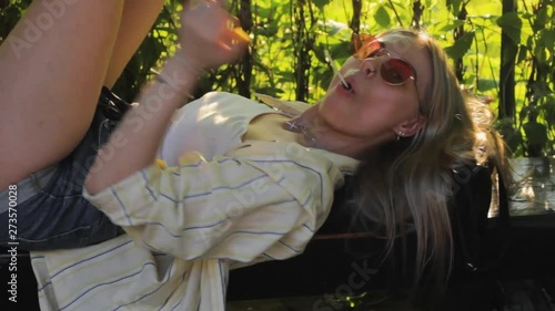 girl shows fuck  finger middle