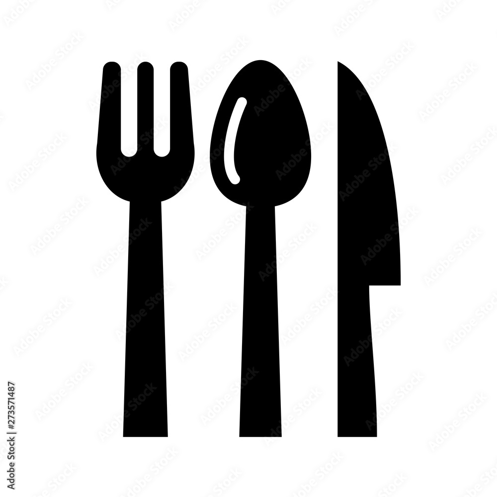 Spoon, fork and knife icon vector Spoon, fork and knife icon vector