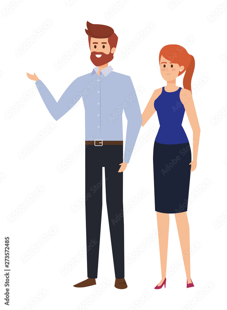 Fototapeta premium adults parents couple avatars characters