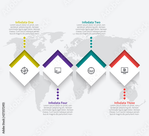 Abstract 3D Paper Infographics. Business template .Vector illustration