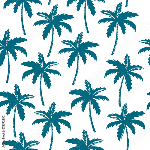 Seamless pattern of palm tree on white background