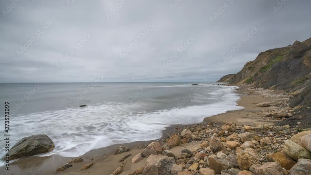 Seascape time lapse along the coast of Block Island near the historical Mohegan Bluffs Seascape time lapse along the coast of Block Island near the historical Mohegan Bluffs