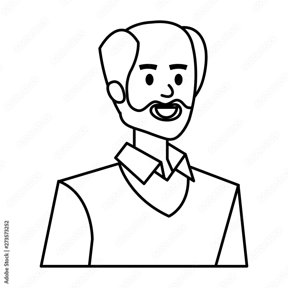 adult father bald with beard character adult father bald with beard character