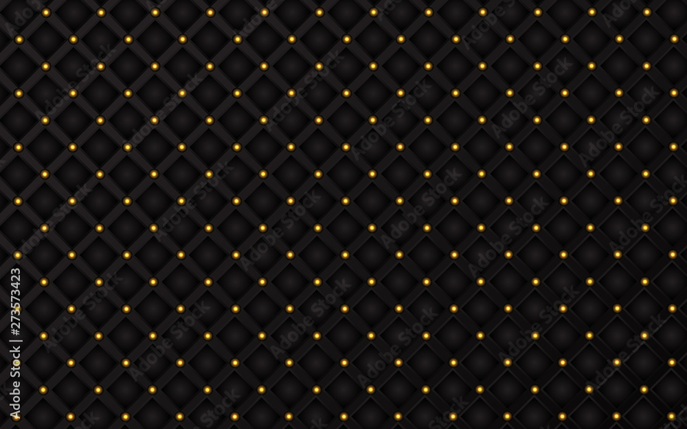 Plakat Abstracr black 3d leather with golden. Luxury structure geometric concept
