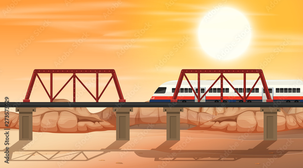 Fototapeta premium A rail at desert scene
