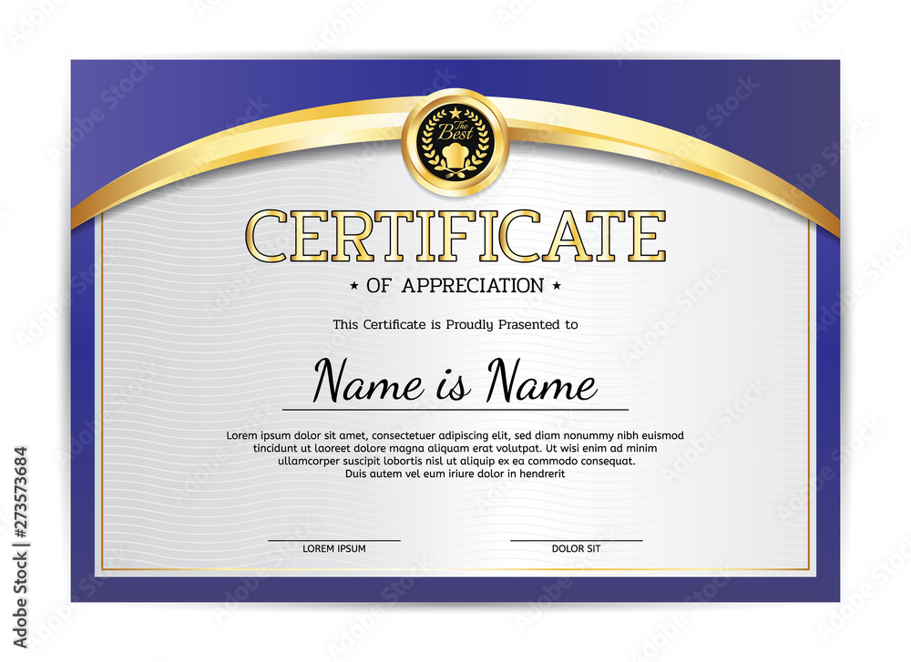 Obraz premium Modern certificate of appreciation award template. Template diploma border for use in design. Eps10 - vector.