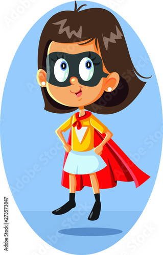 Super Heroine Girl Vector Illustration Cartoon