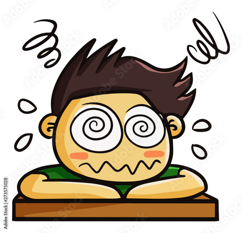 Cute and funny man get confused - vector.