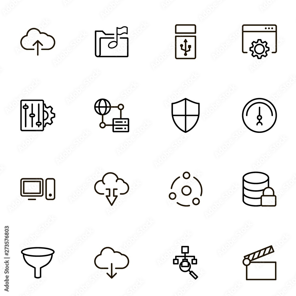 Web hosting line icon set. Web hosting line icon set.