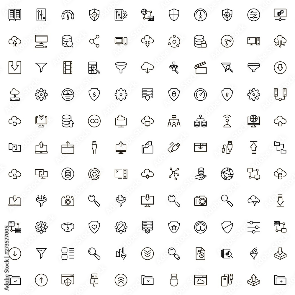 Web hosting line icon set. Web hosting line icon set.
