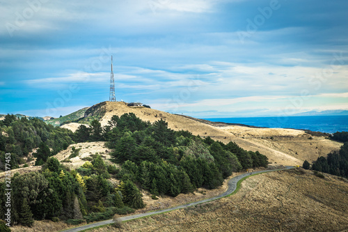 Christchurch New Zealand, Lyttleton Harbour, Port Hills Landscape Canterbury South Island NZ