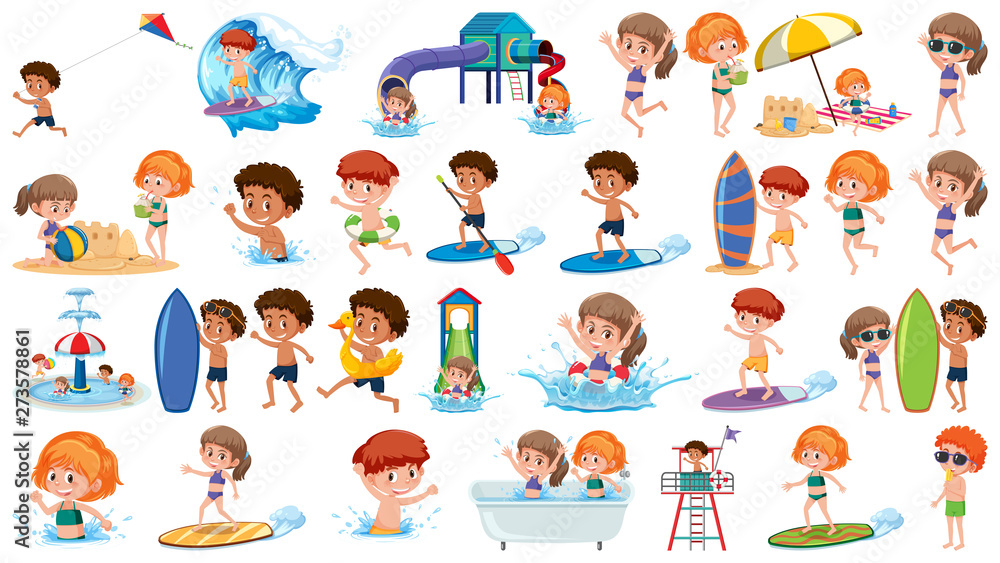Set of summer kids Set of summer kids