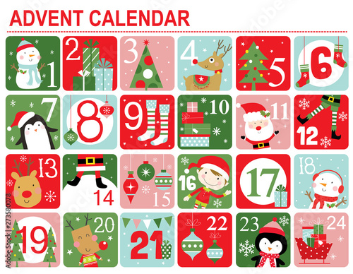 cheerful advent calendar design for christmas celebration