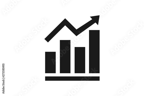 Growing graph Icon. Chart icon. Graph Icon in trendy flat style simple element illustration can be used for mobile and web