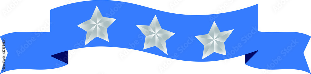 Illustration of a three star blue title ribbon Illustration of a three star blue title ribbon