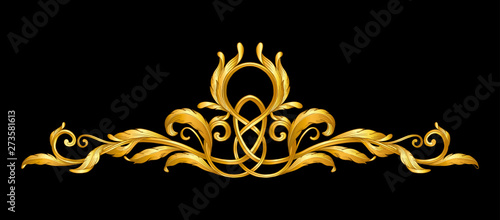 gold baroque frame scroll on black