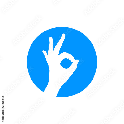 Okay hand vector illustration icon.