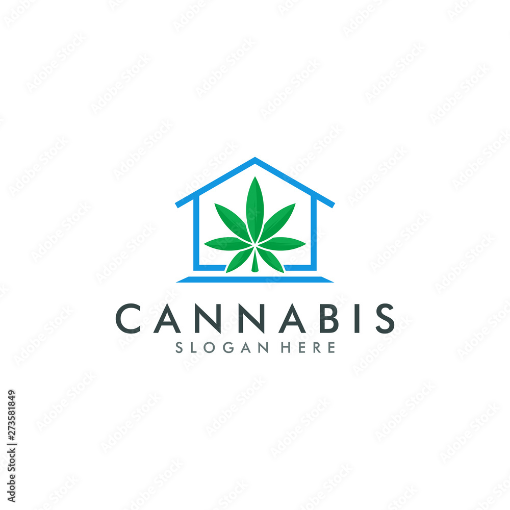 Obraz premium Cannabis logo template, Marijuana icon - vector