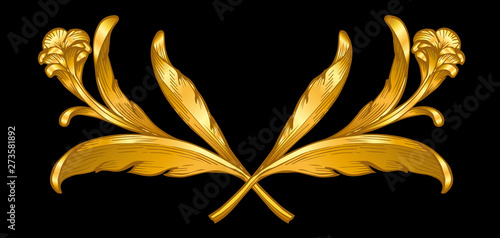 gold vintage baroque frame scroll