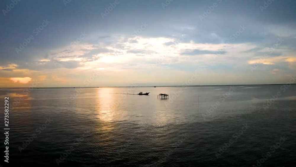 An aerial view and beautiful views of the sea at sunset. An aerial view and beautiful views of the sea at sunset.