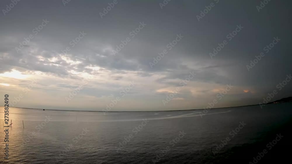 An aerial view and beautiful views of the sea at sunset. An aerial view and beautiful views of the sea at sunset.