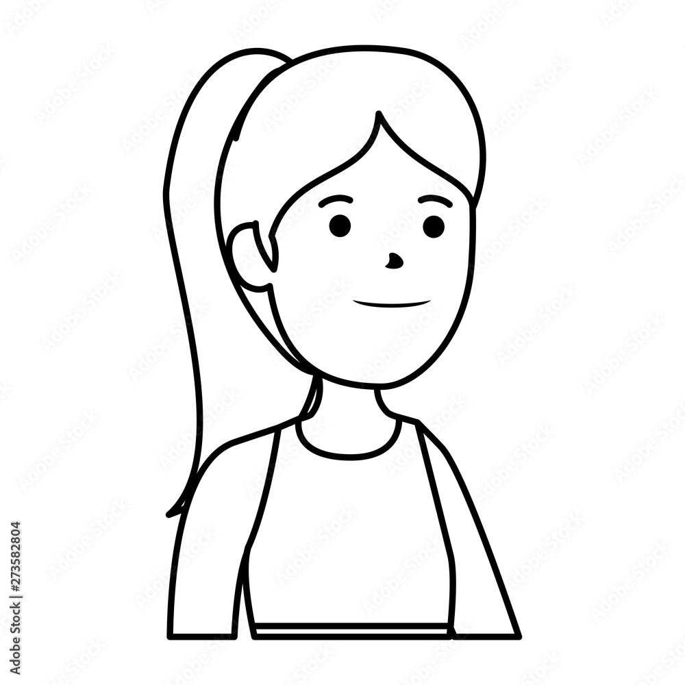 happy young woman avatar character